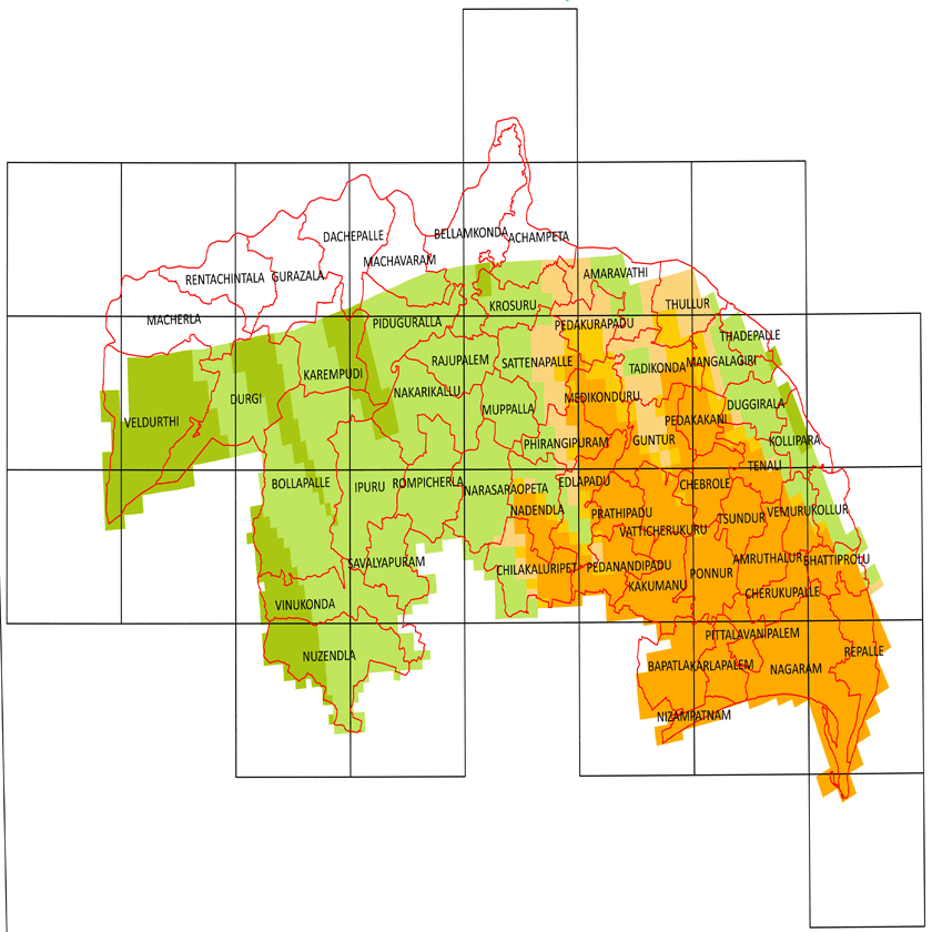 Storm surge inundation map for cyclone with wind speed