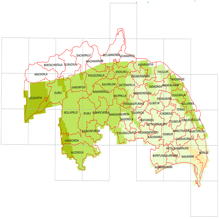 Storm surge inundation map for cyclone with wind speed