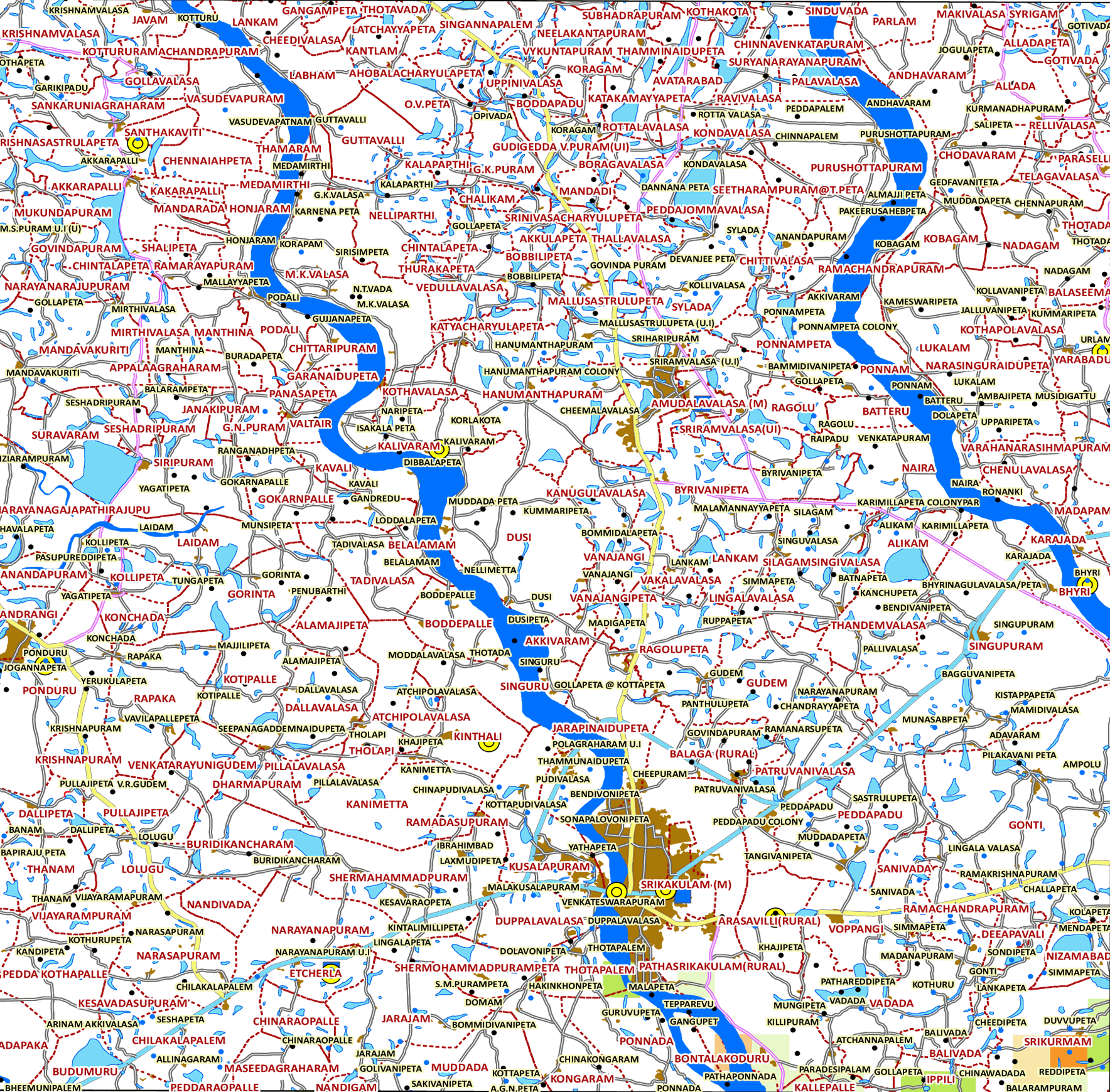 Storm surge inundation map for cyclone with wind speed