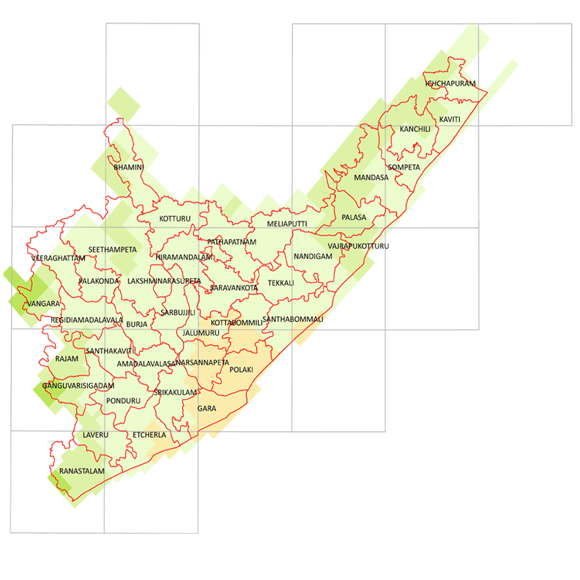 Storm surge inundation map for cyclone with wind speed