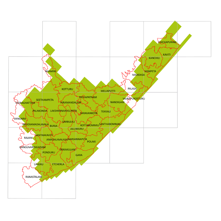 Storm surge inundation map for cyclone with wind speed 