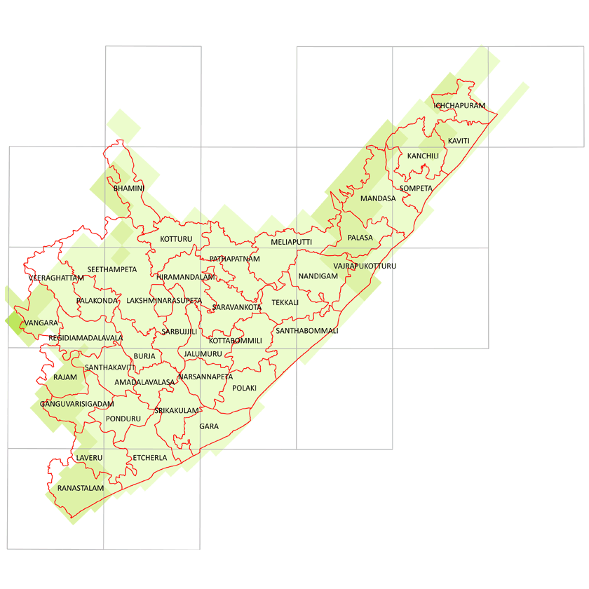 Storm surge inundation map for cyclone with wind speed