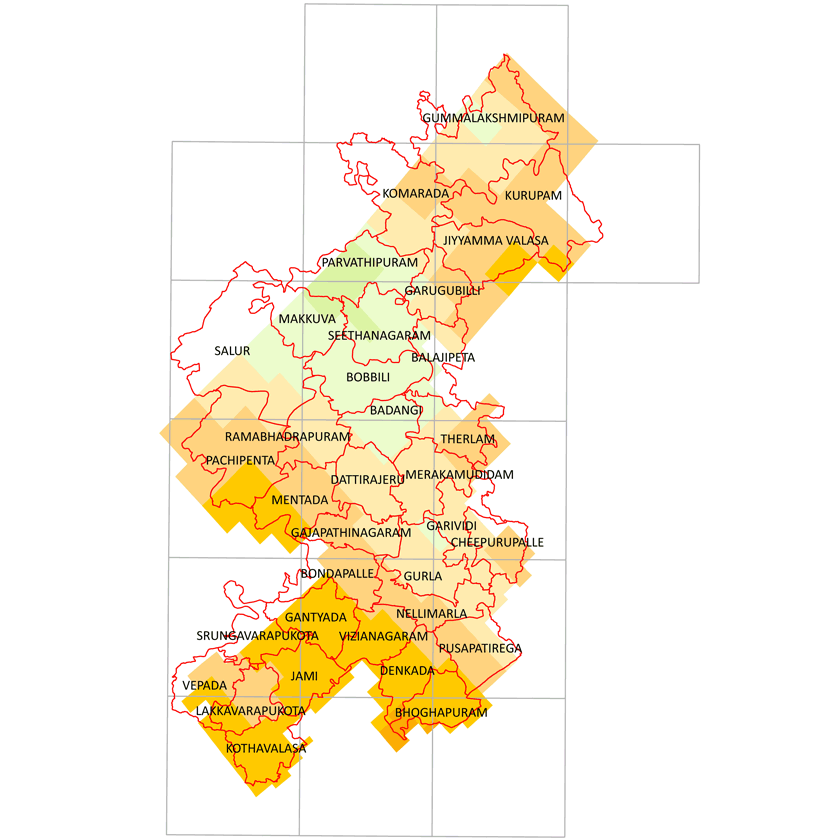 Storm surge inundation map for cyclone with wind speed