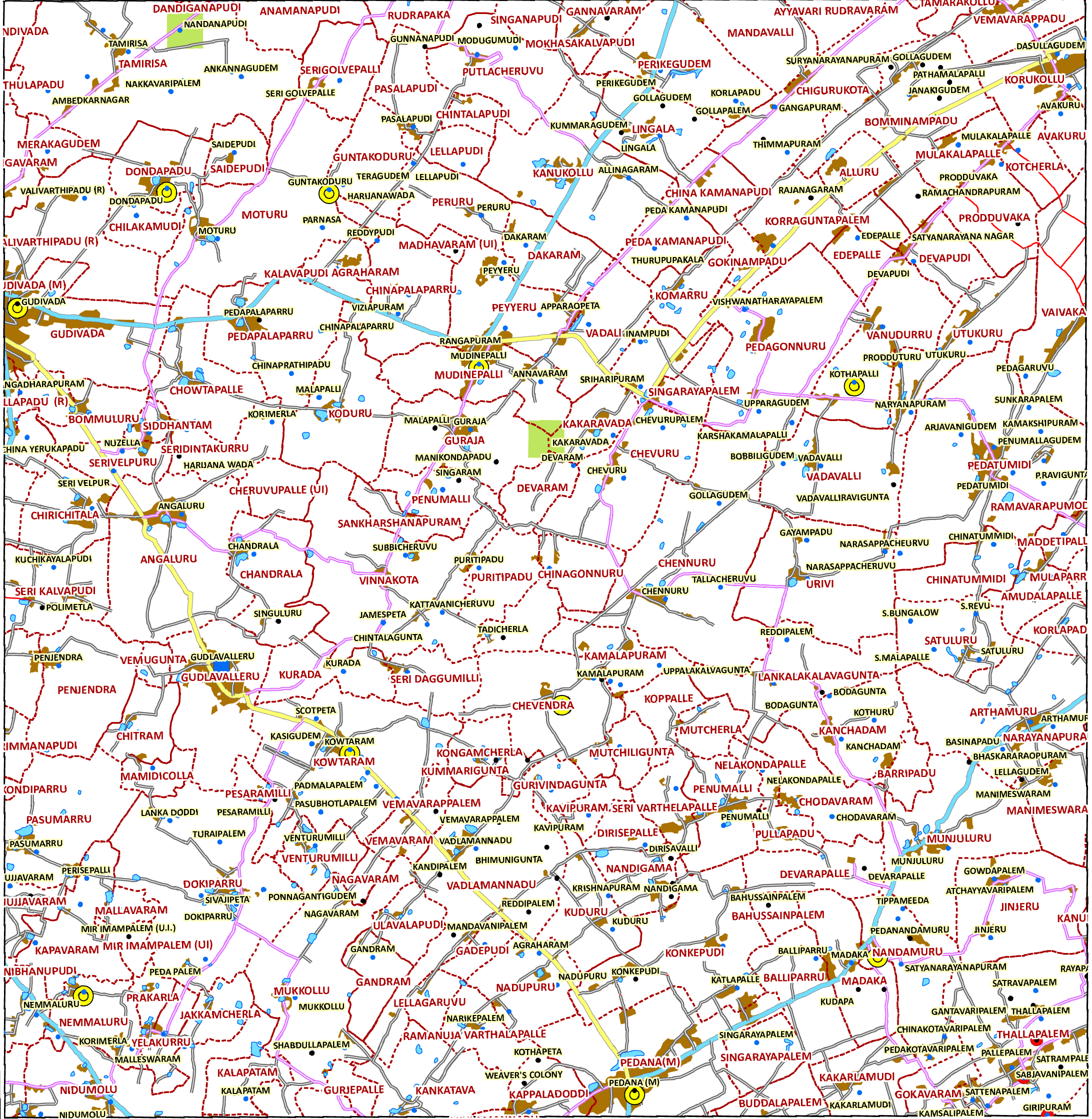 Storm surge inundation map for cyclone with wind speed 