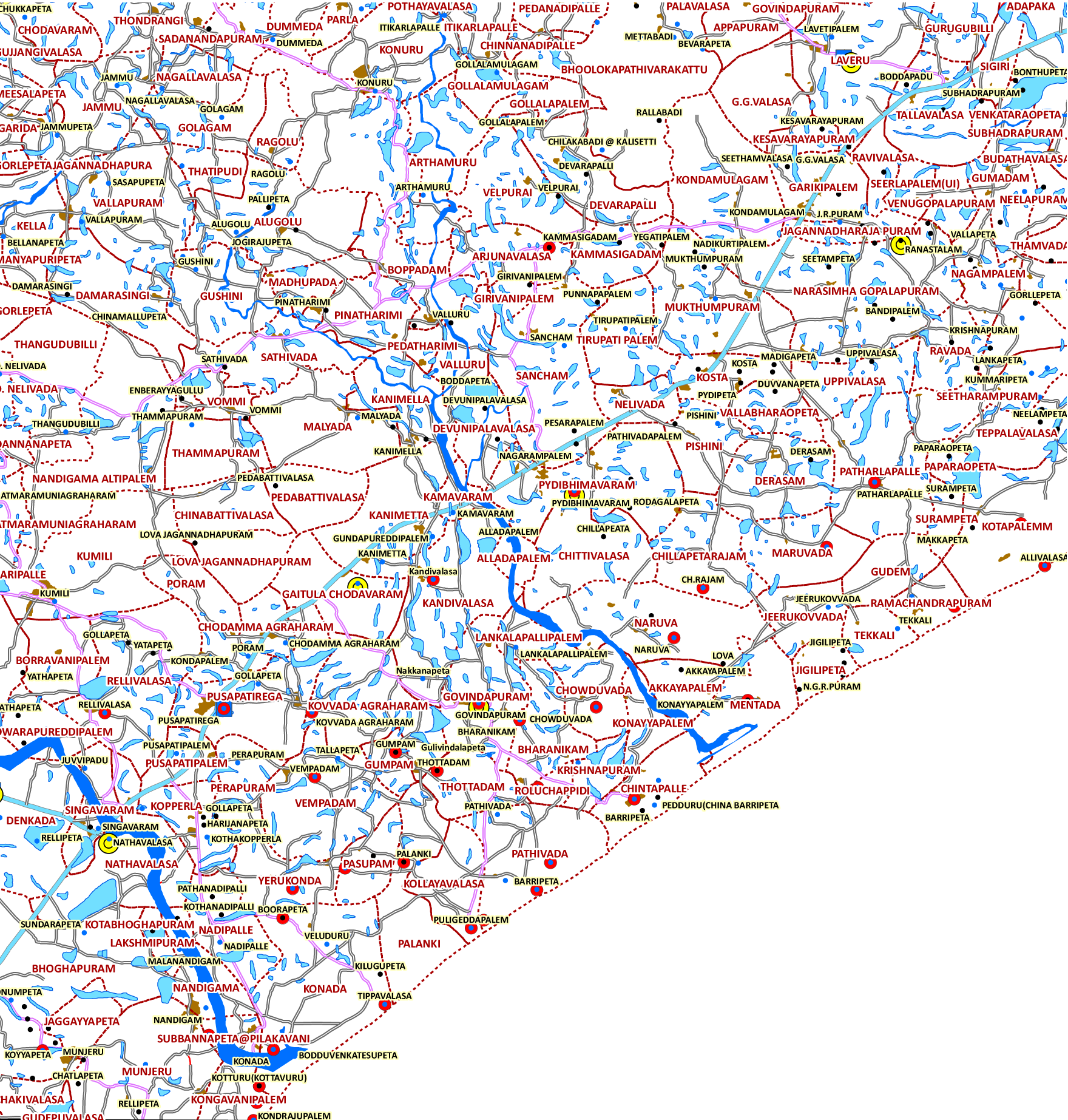 Storm surge inundation map for cyclone with wind speed 