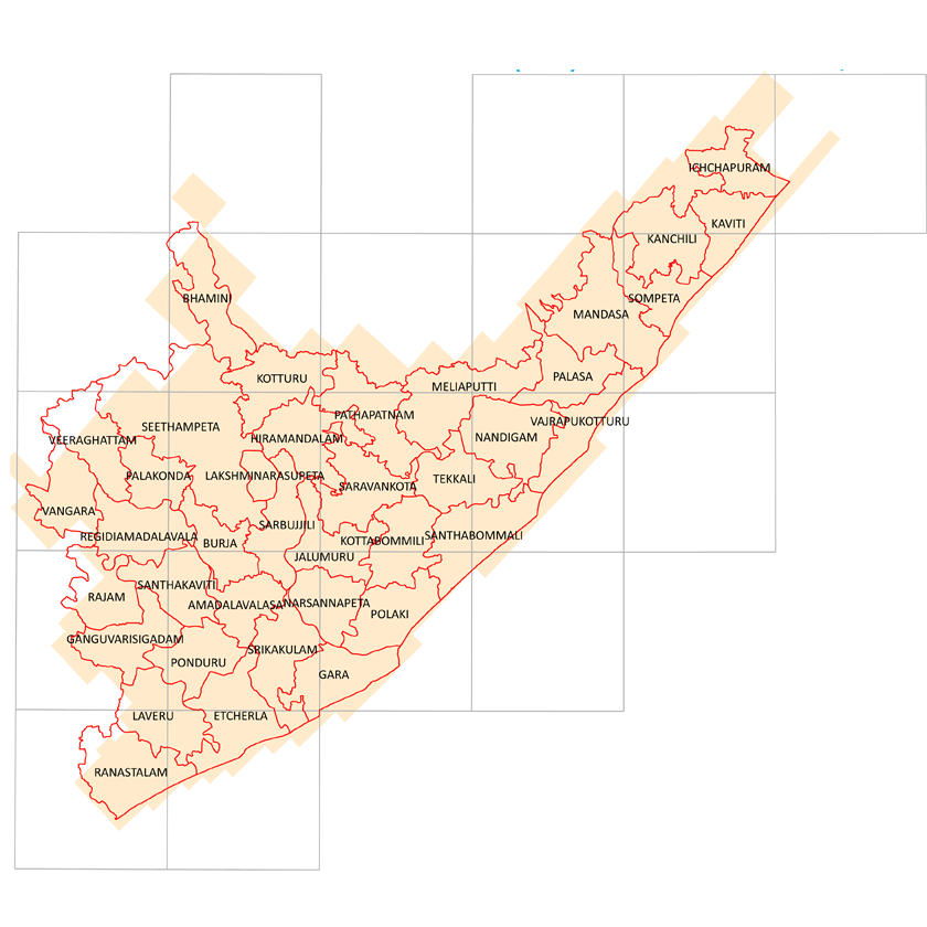 Storm surge inundation map for cyclone with wind speed 