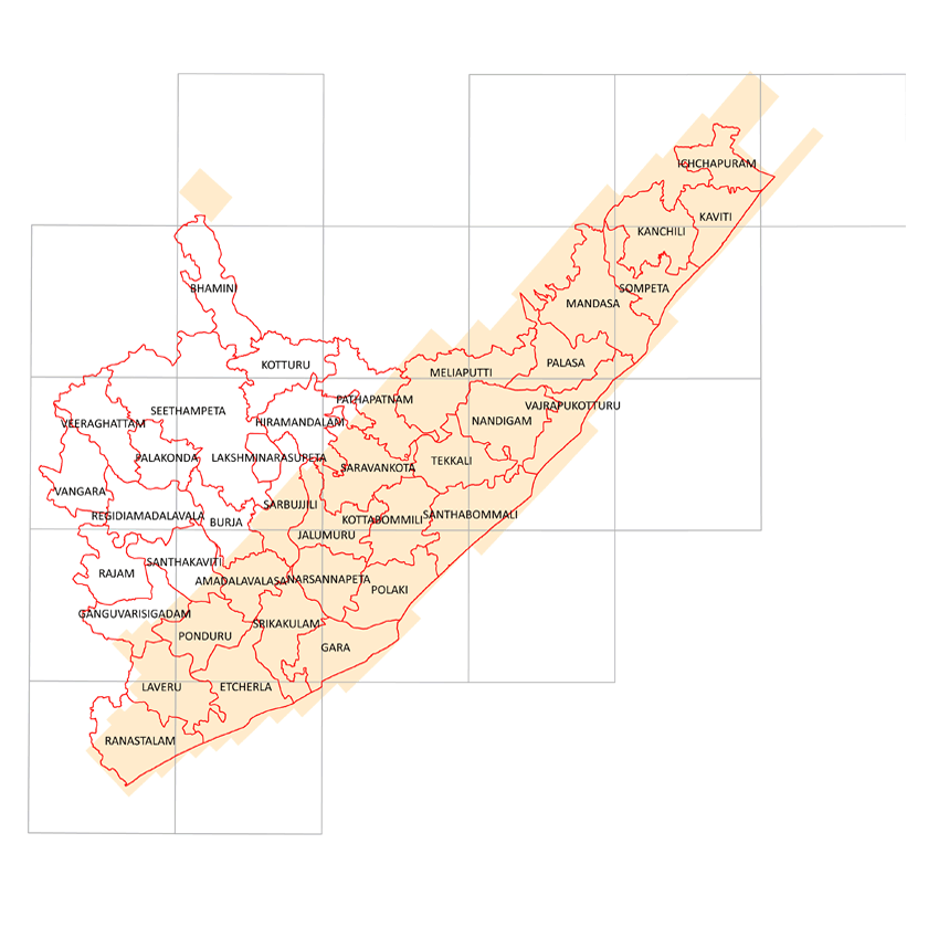 Storm surge inundation map for cyclone with wind speed
