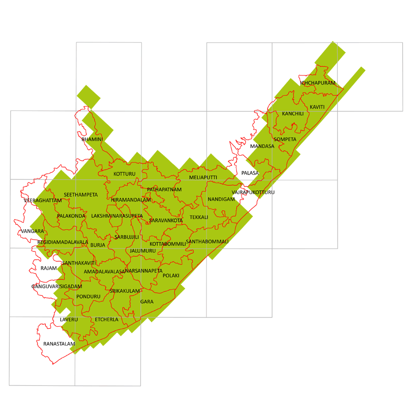 Storm surge inundation map for cyclone with wind speed