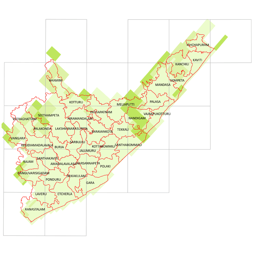 Storm surge inundation map for cyclone with wind speed 