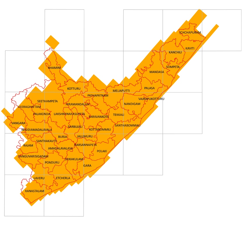 Storm surge inundation map for cyclone with wind speed